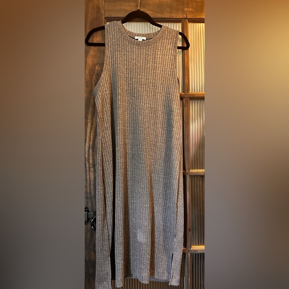 Nine West Gray Ribbed Knit Top